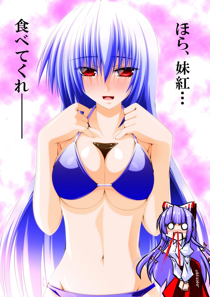 fujiwara no mokou and kamishirasawa keine (touhou) drawn by engo_(aquawatery)