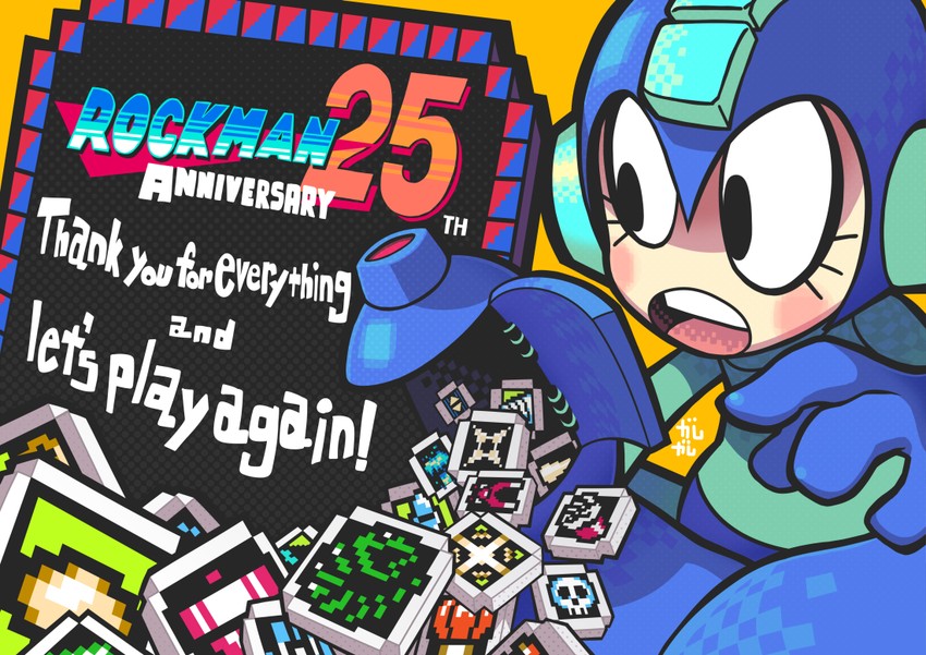 mega man (mega man and 3 more) drawn by gashi-gashi