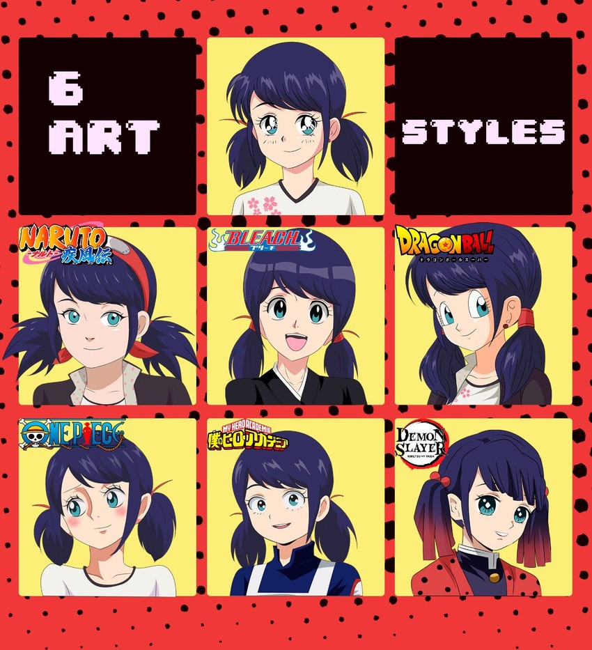 marinette dupain-cheng (one piece and 6 more) drawn by brenni_murasaki