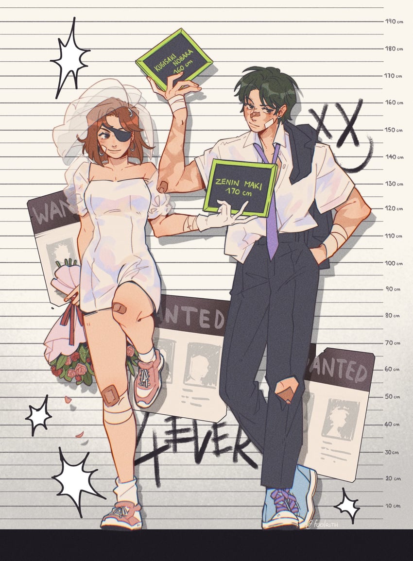 kugisaki nobara, zen'in maki, koga mitsuki, and oosawa aya (jujutsu kaisen and 1 more) drawn by fool_rith