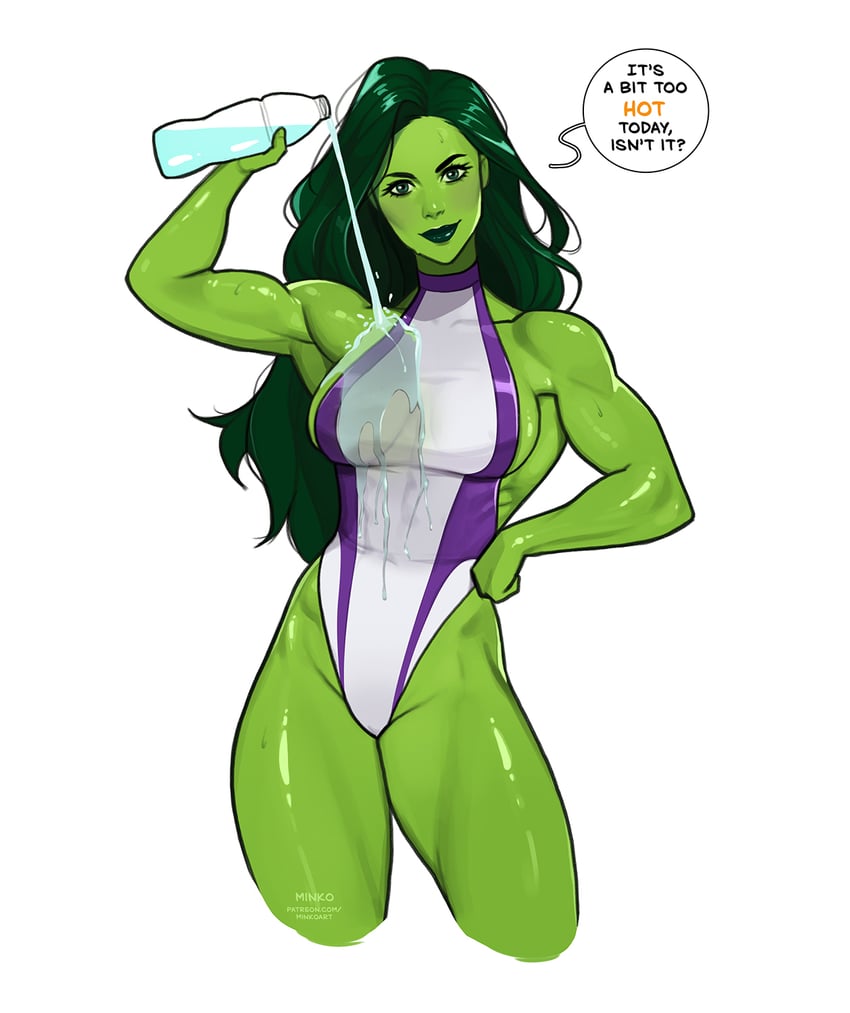 she-hulk and jennifer walters (marvel) drawn by olena_minko