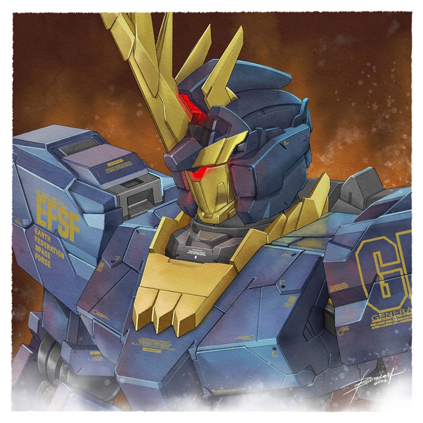 unicorn gundam banshee (gundam and 1 more) drawn by boris_(borisasf)