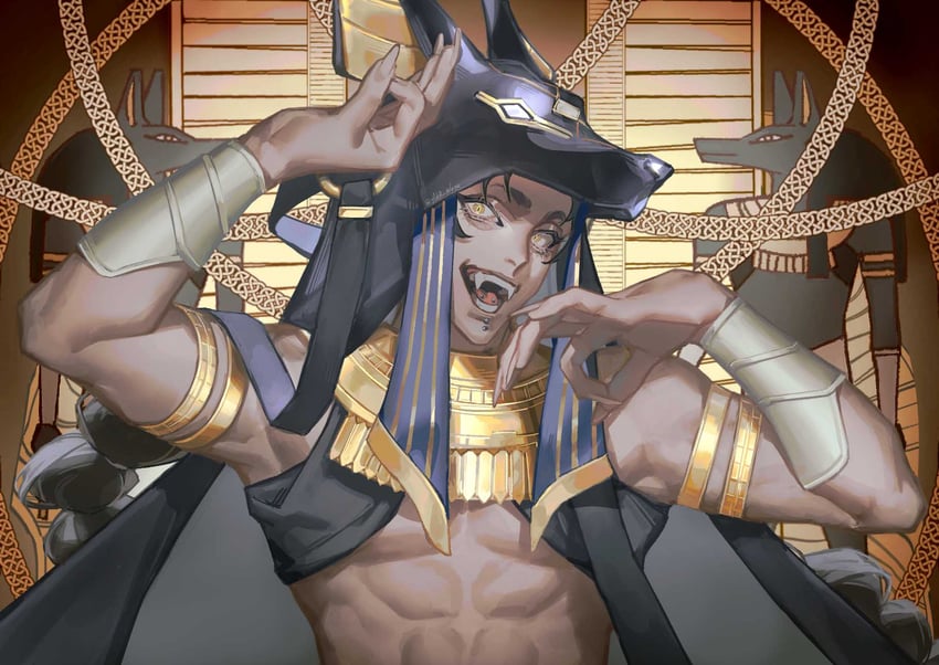 anubis (egyptian mythology and 2 more) drawn by akr_noze