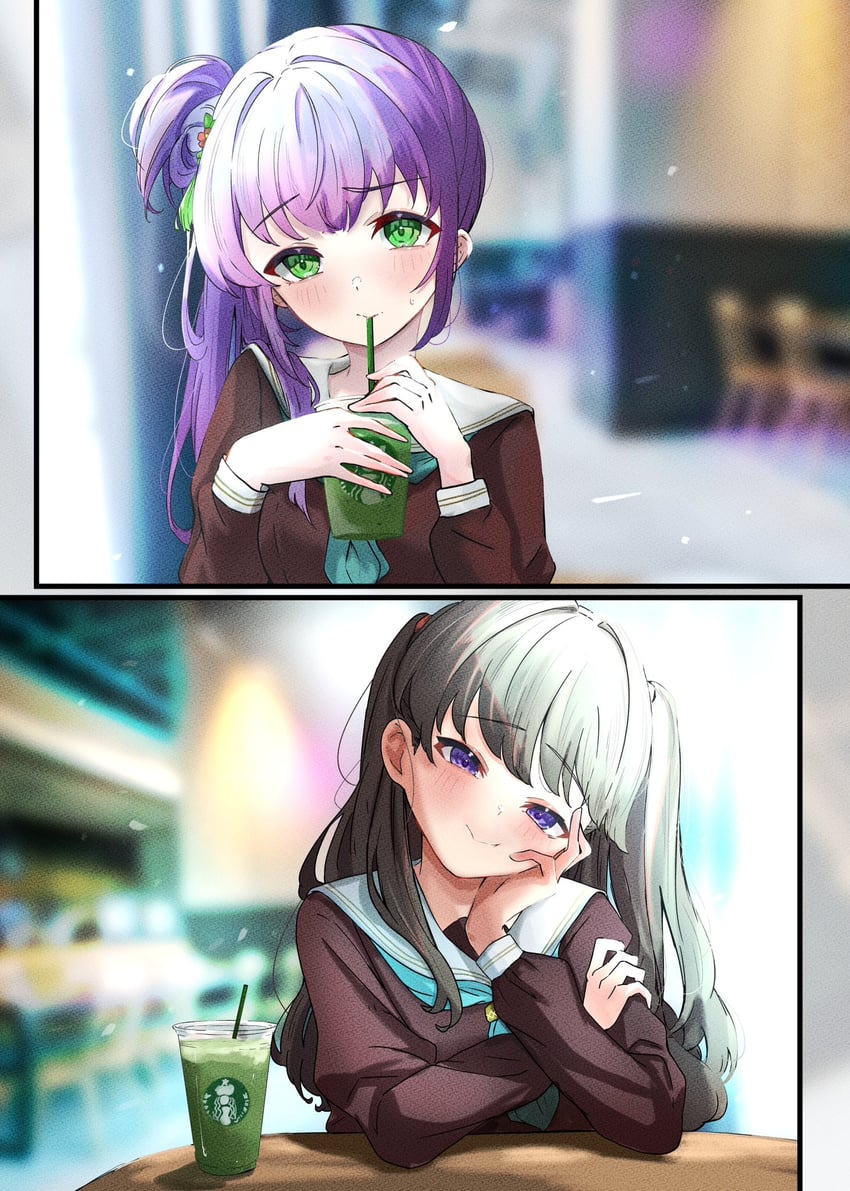 fujishima megumi and otomune kozue (love live! and 2 more) drawn by jin_(oihlf)