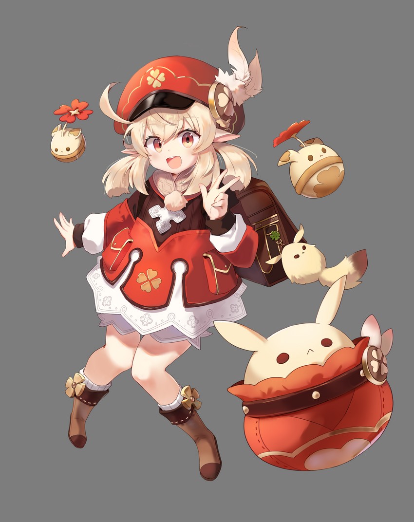 klee, dodoco, and jumpy dumpty (genshin impact) drawn by same_(samefgo)