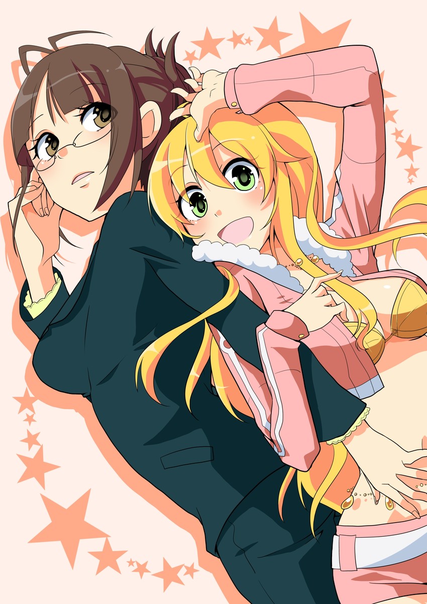 hoshii miki and akizuki ritsuko (idolmaster) drawn by hiiro_(kikokico)