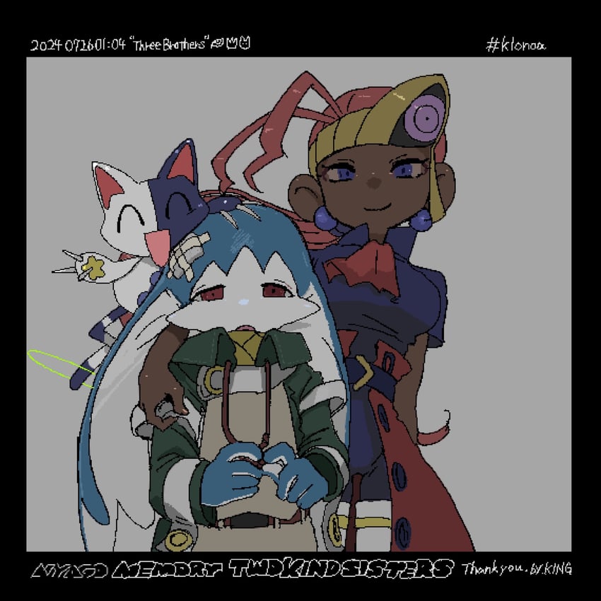 king of sorrow, leorina, and tat (kaze no klonoa) drawn by nas_u