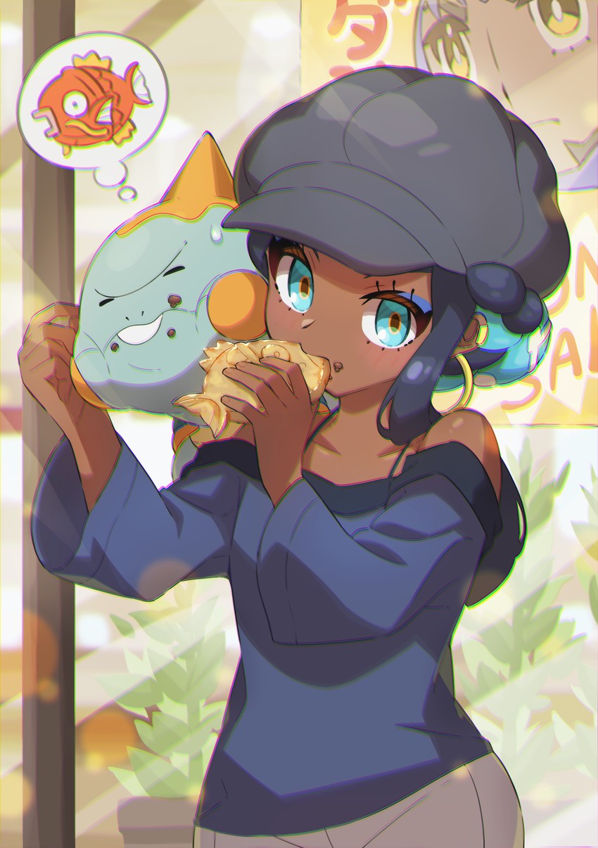 nessa, magikarp, and chewtle (pokemon and 2 more) drawn by taisa_(lovemokunae)