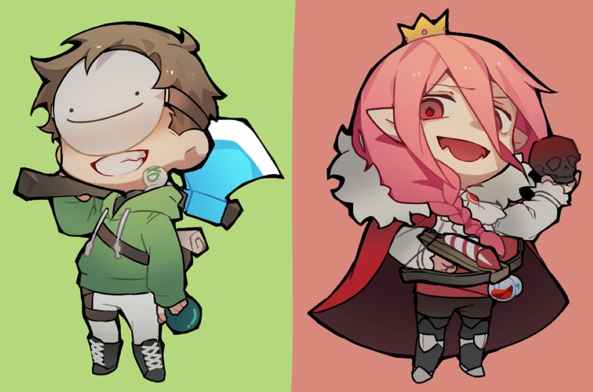 technoblade, dream, and dreamxd (minecraft and 2 more) drawn by damelives