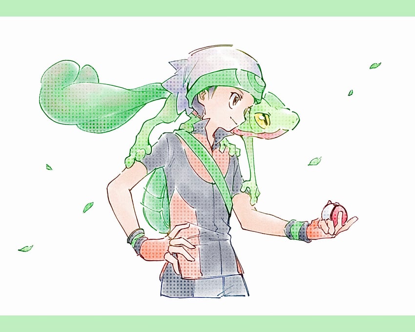 brendan and treecko (pokemon and 2 more) drawn by tan_carbonnn