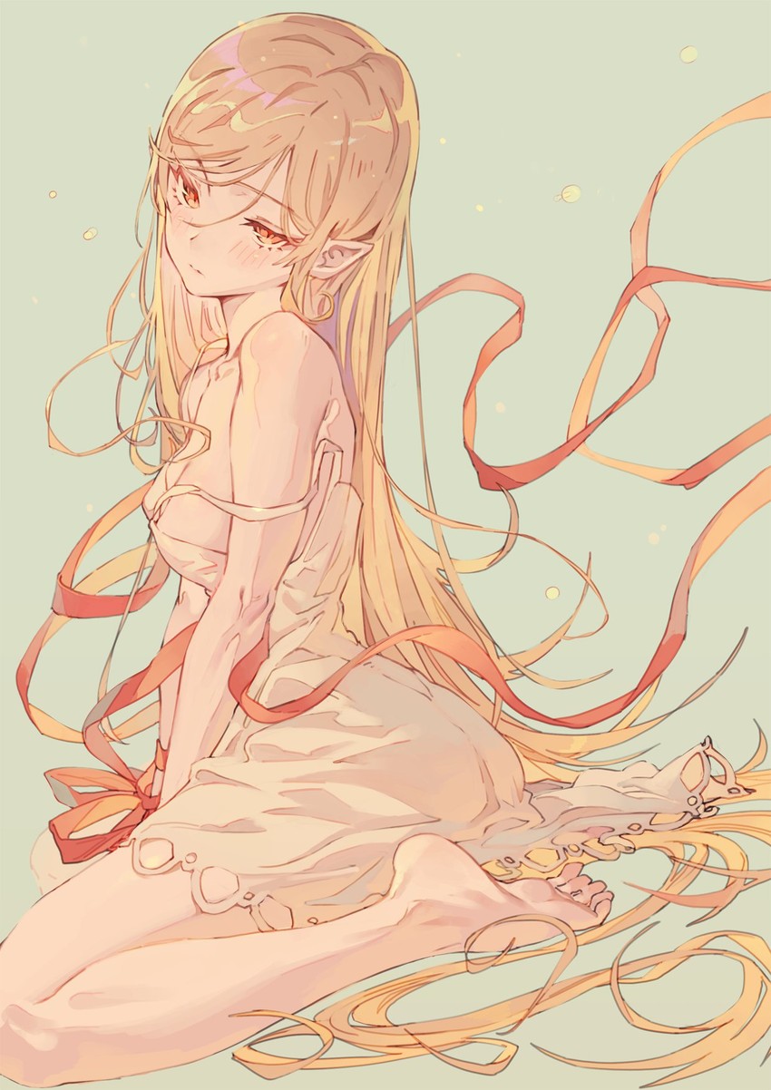 oshino shinobu and kiss-shot acerola-orion heart-under-blade (monogatari and 1 more) drawn by hxxg