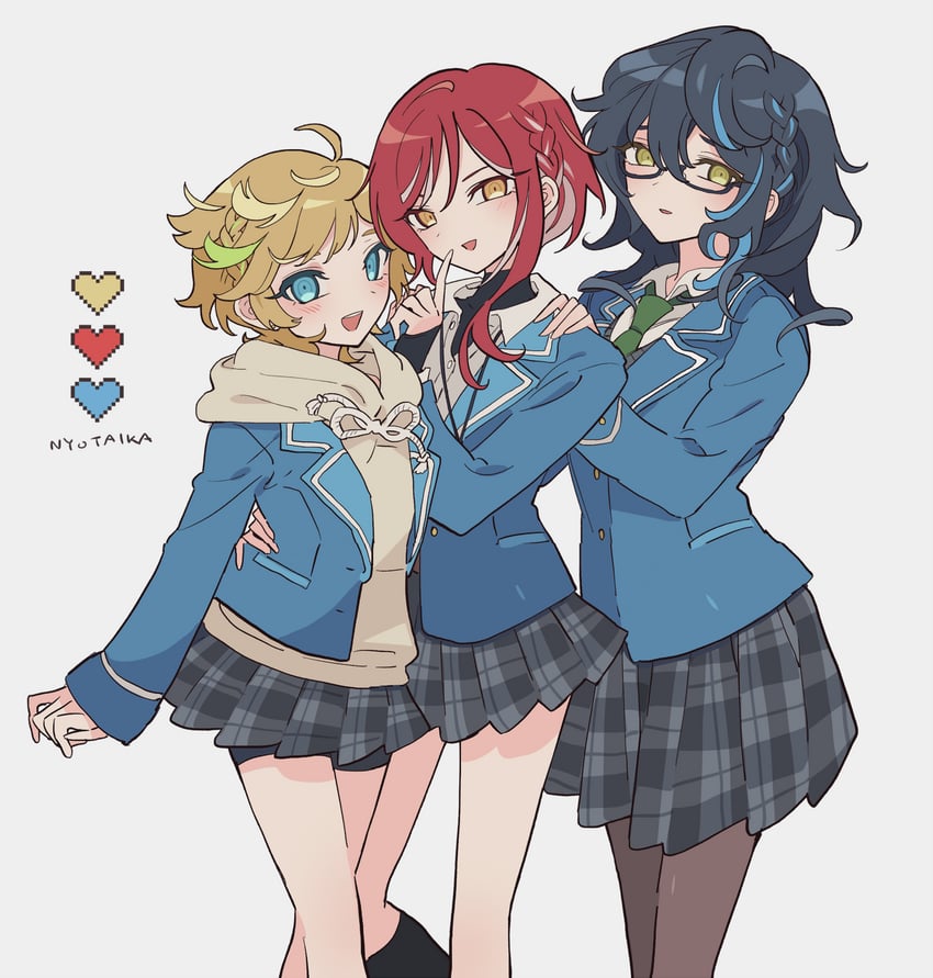 sakasaki natsume, harukawa sora, and aoba tsumugi (ensemble stars!) drawn by meremero