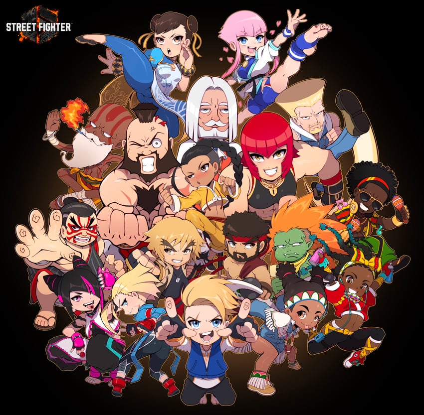 chun-li, cammy white, han juri, ryu, ken masters, and 13 more (street fighter and 1 more) drawn by its_just_suppi