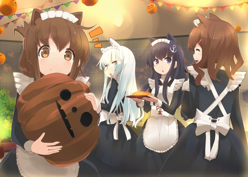 hibiki, inazuma, ikazuchi, and akatsuki (kantai collection) drawn by nijou_katame