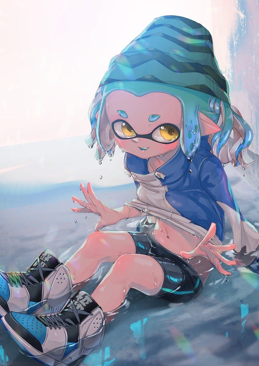inkling player character and inkling girl (splatoon and 1 more) drawn by kashu_(hizake)