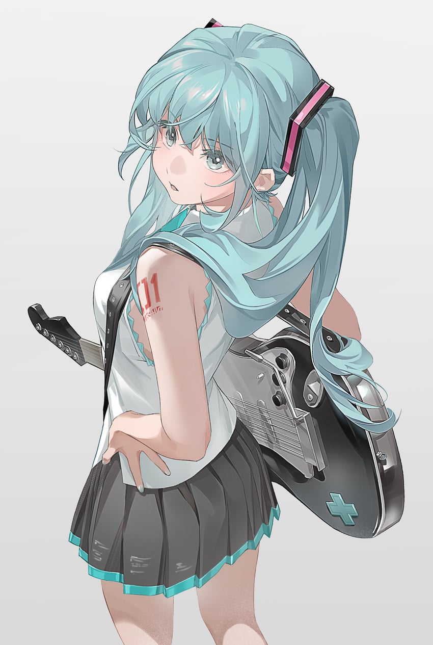 hatsune miku (vocaloid and 1 more) drawn by shikakrosho