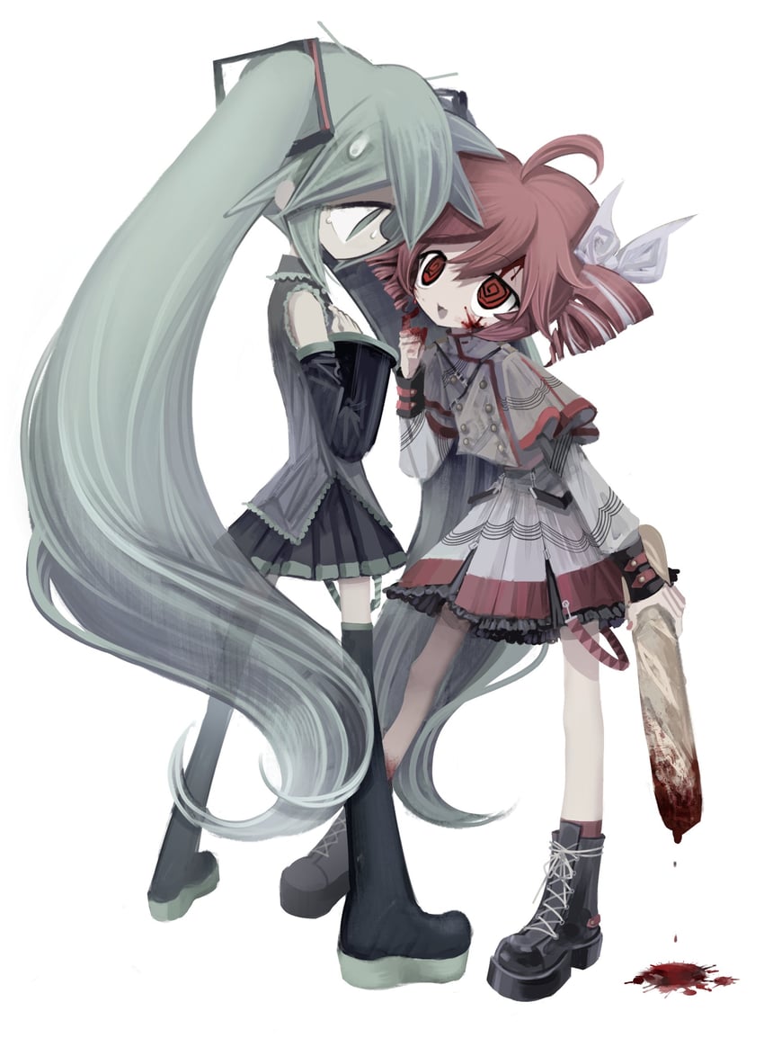 hatsune miku and kasane teto (vocaloid and 2 more) drawn by meyou_0319