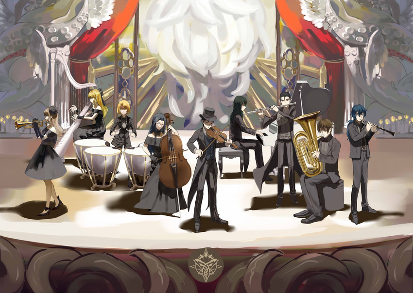 klein moretti, leonard mitchell, audrey hall, fors wall, alger wilson, and 4 more (lord of the mysteries) drawn by d0zen