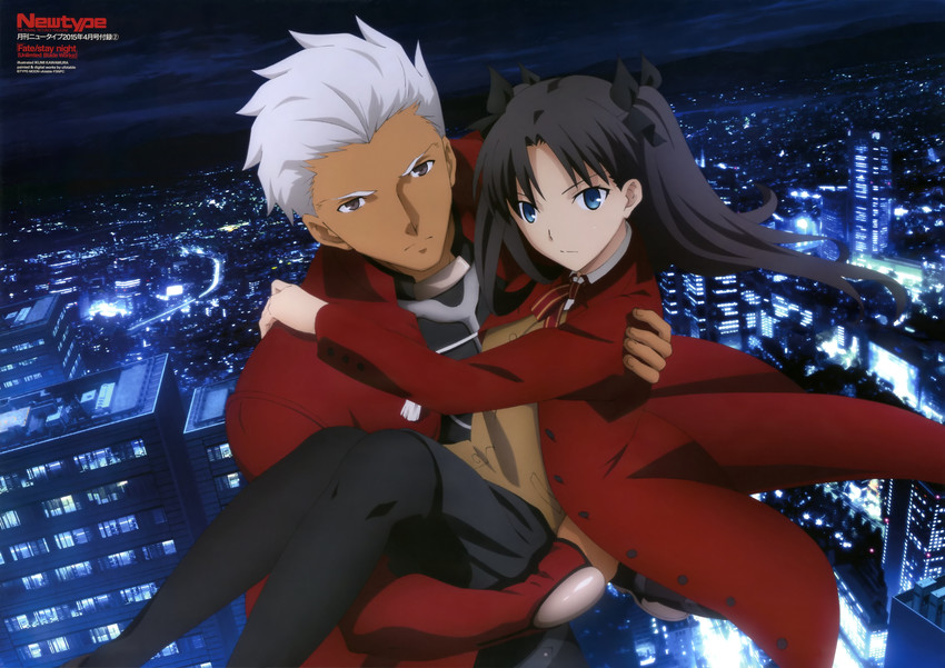 tohsaka rin and archer (fate and 2 more) drawn by kawamura_ikumi