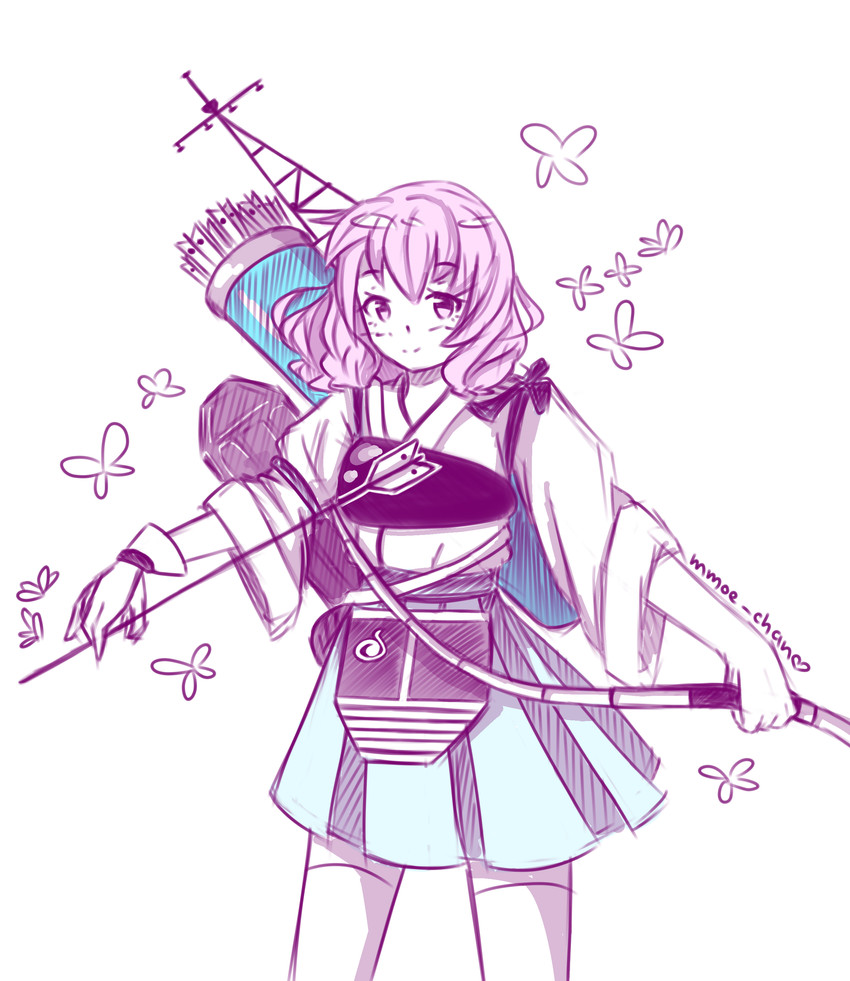 saigyouji yuyuko and akagi (touhou and 1 more) drawn by mmoe_chan