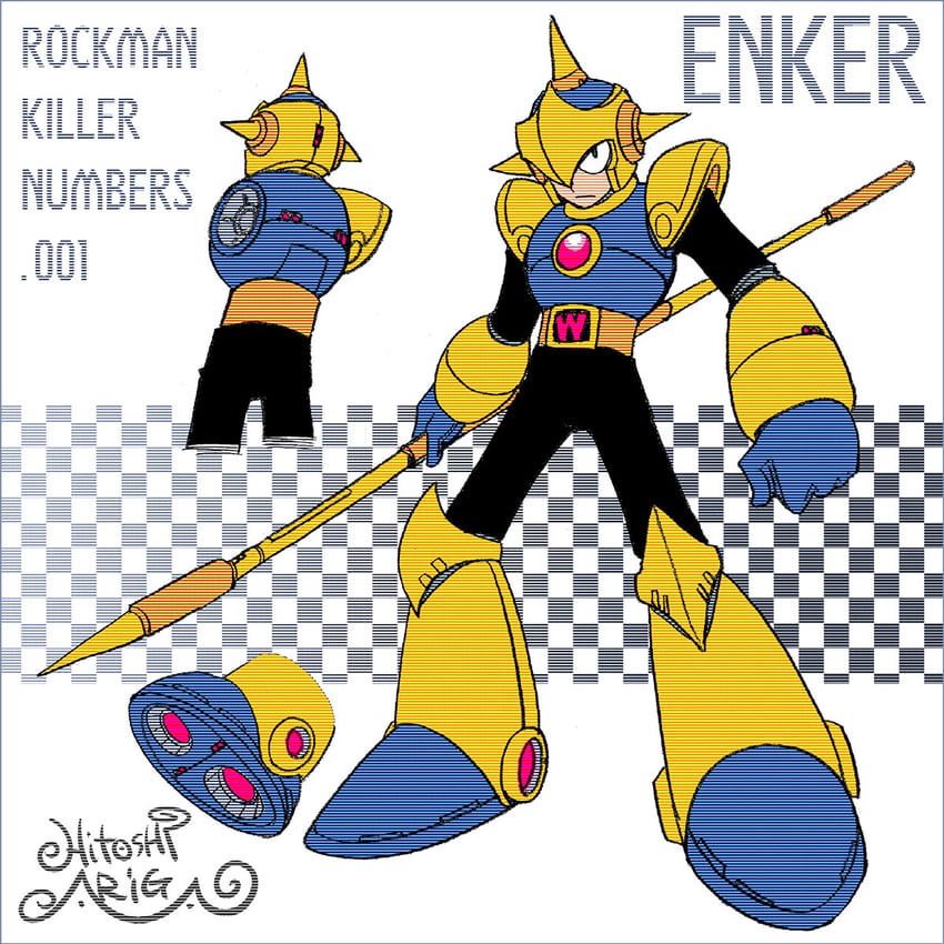 enker (mega man and 3 more) drawn by ariga_hitoshi