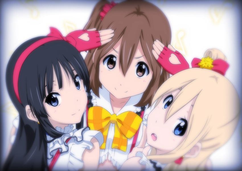 akiyama mio, hirasawa yui, and kotobuki tsumugi (love live! and 2 more) drawn by oku_no_shi