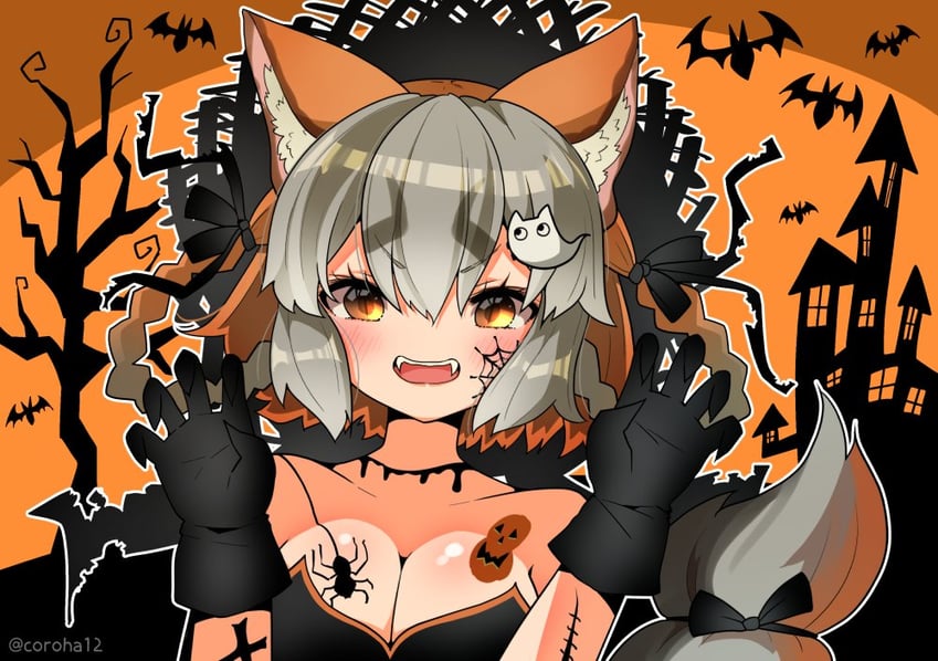 island fox (kemono friends and 1 more) drawn by coroha