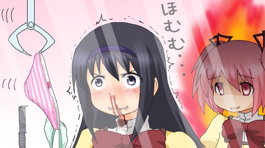 akemi homura and kaname madoka (mahou shoujo madoka magica) drawn by hayashiya_zankurou