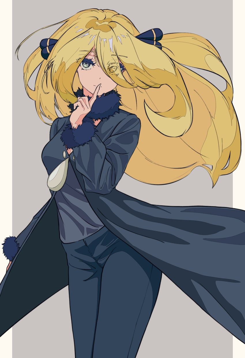 cynthia (pokemon and 1 more) drawn by sarasa_dry