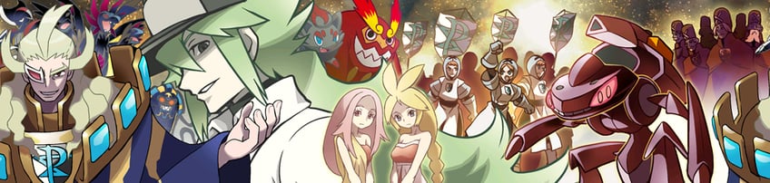 n, hydreigon, bisharp, ghetsis, cofagrigus, and 6 more (pokemon and 1 more) drawn by ariga_hitoshi