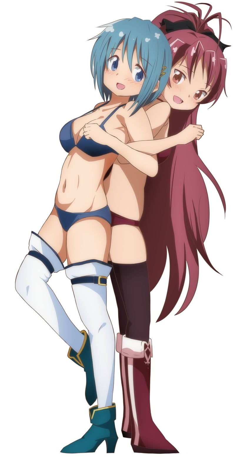 miki sayaka and sakura kyoko (mahou shoujo madoka magica) drawn by hateri