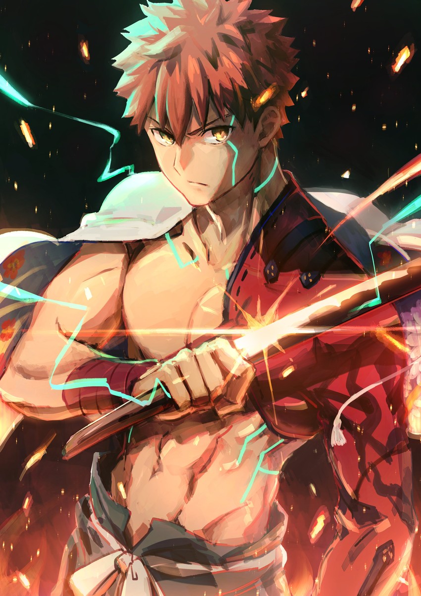emiya shirou and senji muramasa (fate and 1 more) drawn by okonon_(kado_colda)