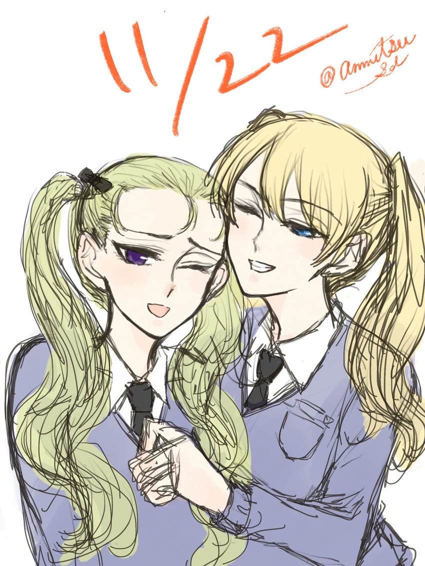 darjeeling and assam (girls und panzer) drawn by anmitsu_sd