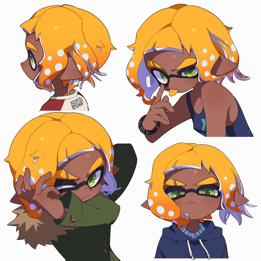 inkling player character and inkling boy (splatoon) drawn by surume01417