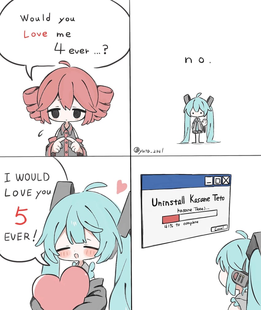 hatsune miku and kasane teto (vocaloid and 1 more) drawn by yuta_2341