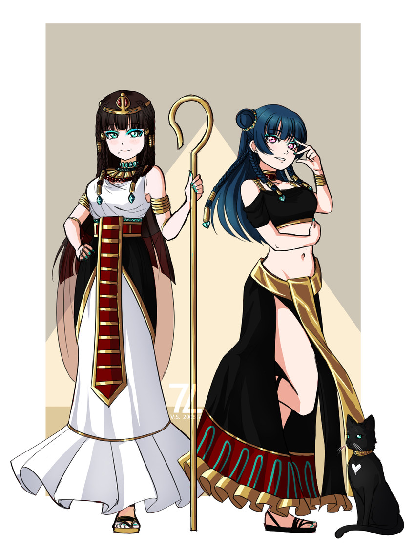 tsushima yoshiko and kurosawa dia (love live! and 1 more) drawn by seven_(sloxed)