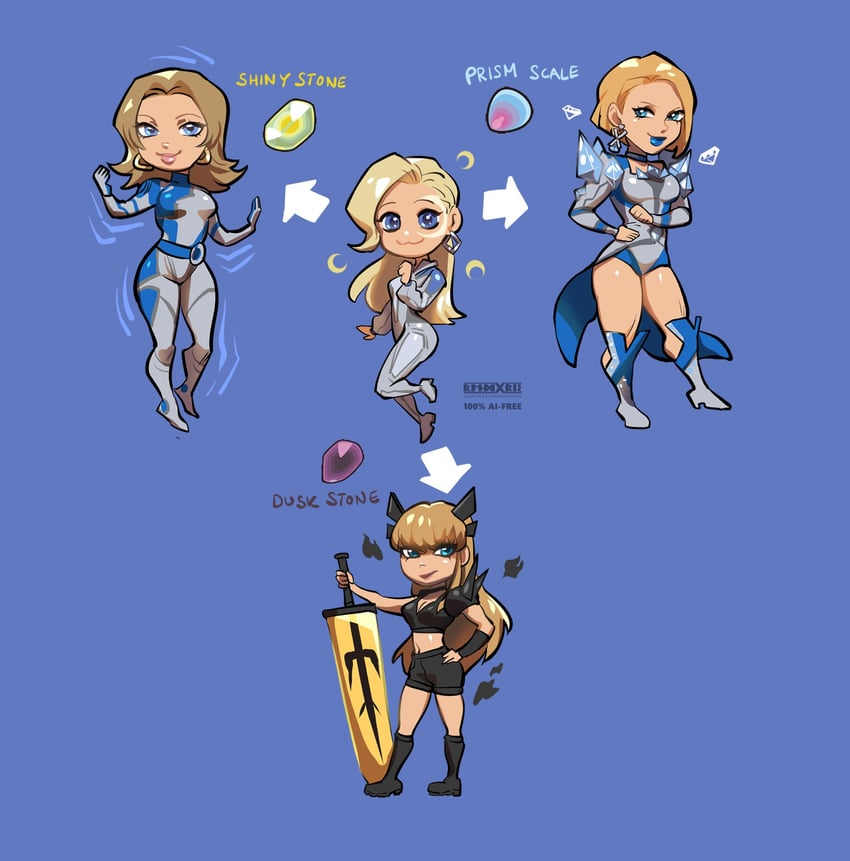 sue storm, emma frost, magik, and dagger (pokemon and 4 more) drawn by randgris and strstyler