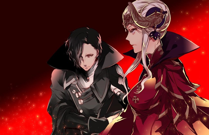 edelgard von hresvelg and hubert von vestra (fire emblem and 1 more) drawn by himiya