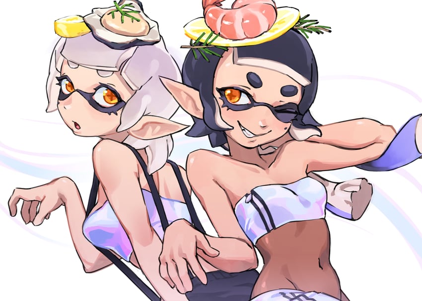 callie and marie (splatoon and 1 more) drawn by orisghost