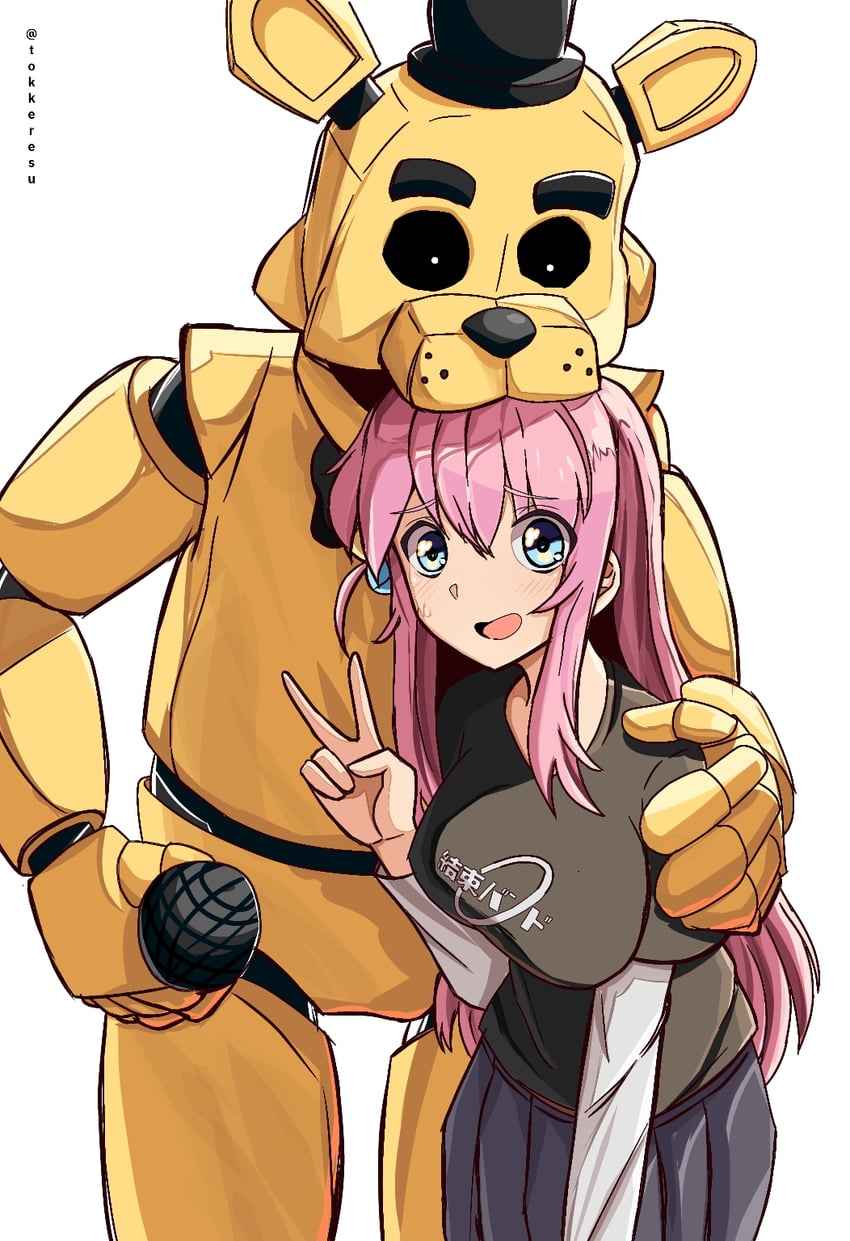 gotoh hitori and golden freddy (bocchi the rock! and 2 more) drawn by tokkizito