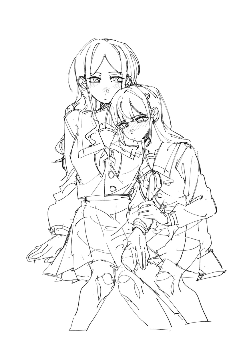 nagasaki soyo and wakaba mutsumi (bang dream! and 1 more) drawn by kokutouemmm