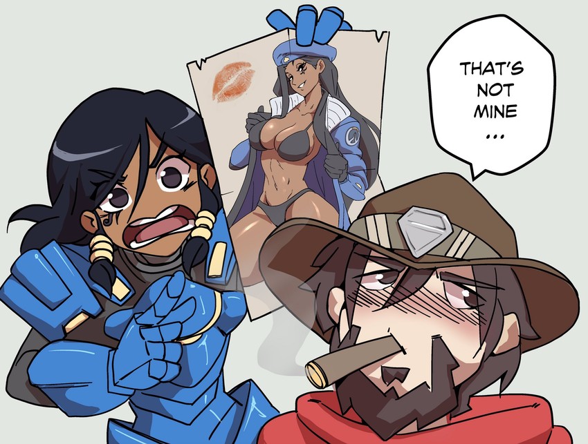 pharah, cassidy, ana, and captain amari (overwatch and 1 more) drawn by nisego