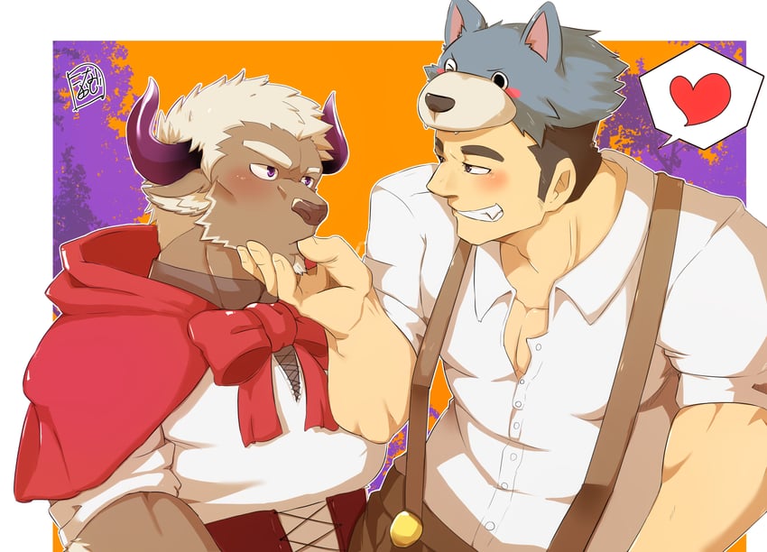 protagonist 3 and shennong (tokyo afterschool summoners) drawn by konaoji_(connersublow)