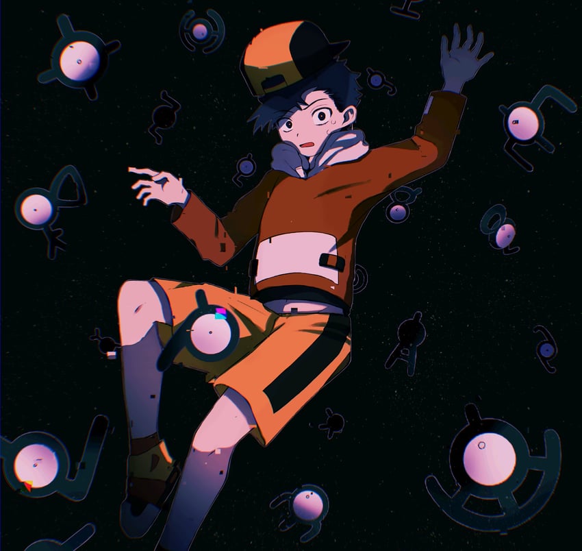 ethan, unown, unown a, unown e, unown s, and 13 more (pokemon and 1 more) drawn by umekobushi