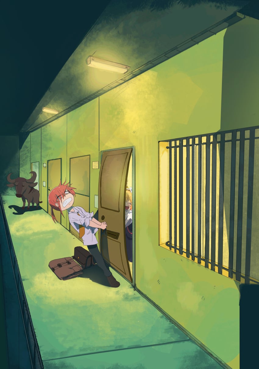 tohru and kobayashi (kobayashi-san chi no maidragon) drawn by phil_dragash