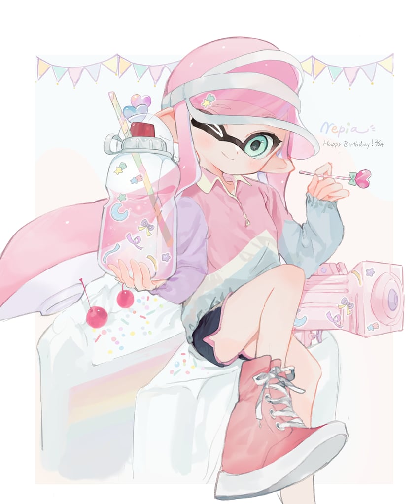 inkling player character and inkling girl (splatoon) drawn by ume_(plumblossom)