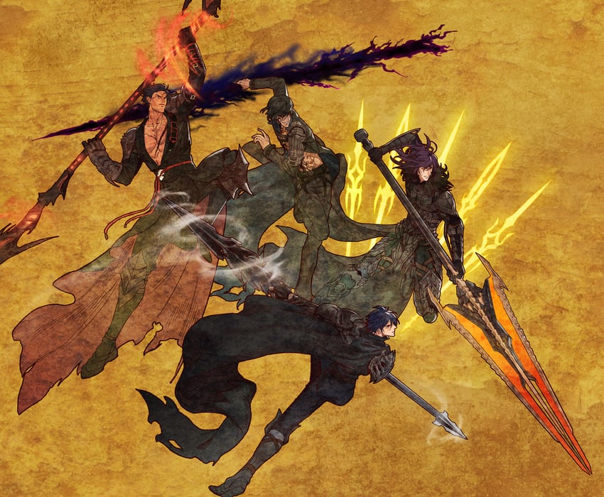 demonic lancer, vanguard, skirmisher, impaler, and dragoon (dungeon and fighter) drawn by ven0305