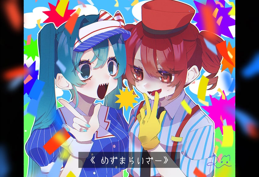 hatsune miku and kasane teto (vocaloid and 2 more) drawn by r_xo