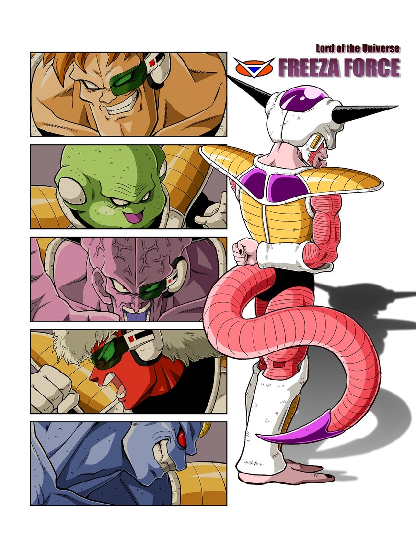 frieza, 1st form frieza, captain ginyu, jeice, burter, and 3 more (dragon ball and 1 more) drawn by shinomiya_akino