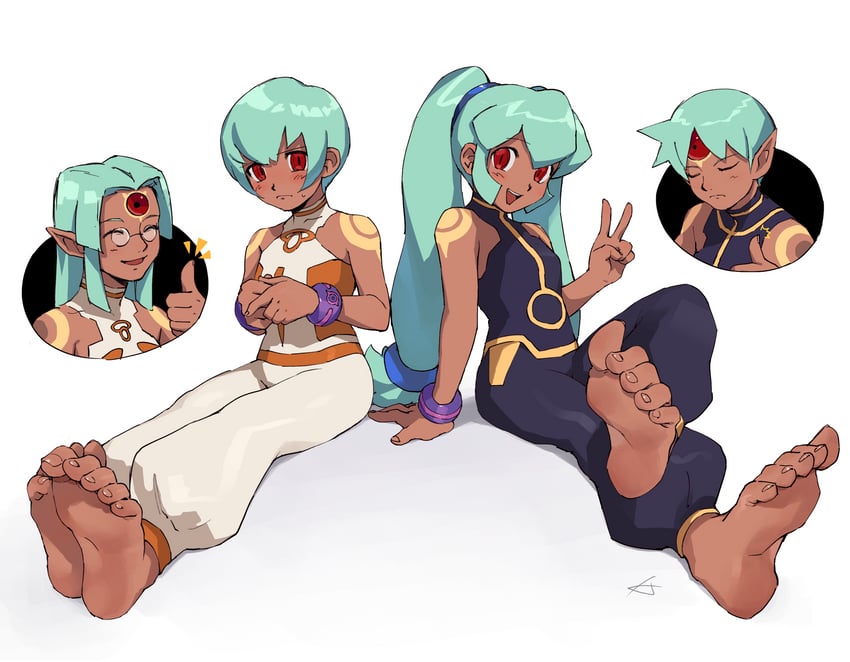 yuna, sera, gatz, and geetz (mega man and 2 more) drawn by karen_(karenoni1031)